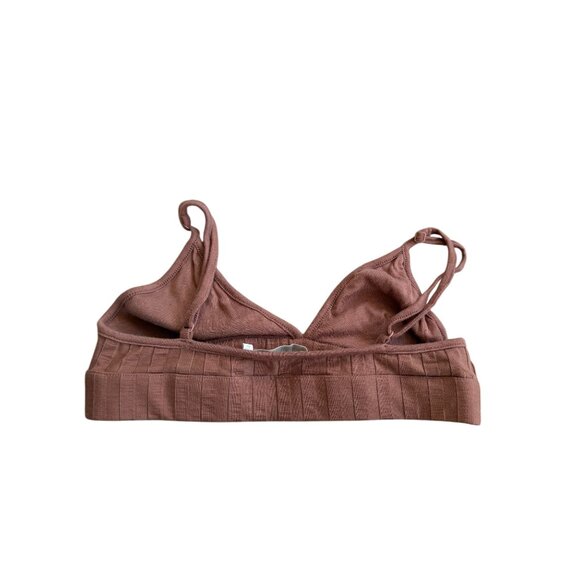 JONATHAN SIMKHAI Standard Brown Ribbed Bralette Bra Size Medium - Picture 3 of 5